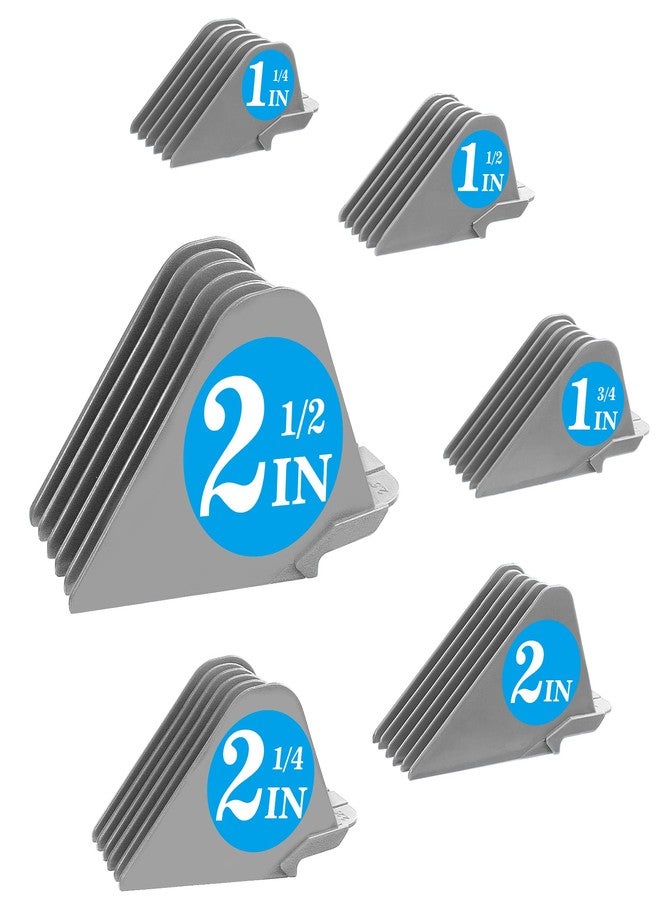 CR8GR8 Clipper Guards for Wahl 10 12 14 16 18 20 Hair Clipper Guards 6pcs Extra Long Clipper Guard Attachments 2.5 Inch Clipper Guides Multiple Sizes Universal 2.5", 2.25", 2", 1.75", 1.5", 1.25" (Gray) - Image 1